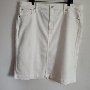 Ladies SZ 20 J Crew Factory White Denim Midi Skirt